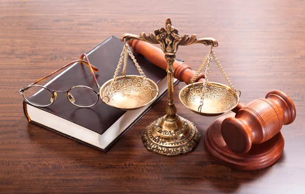Picture book, balance, law, gavel