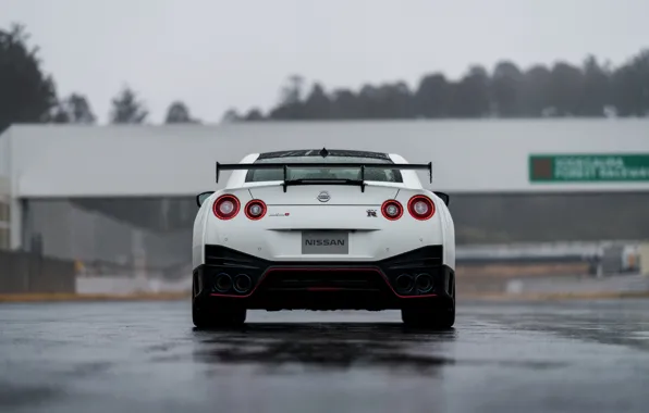 White, back, Nissan, GT-R, R35, Nismo, 2019