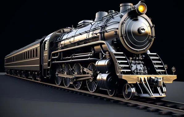 The engine, railroad, digital art, AI art, The Art of Artificial Intelligence, neural network