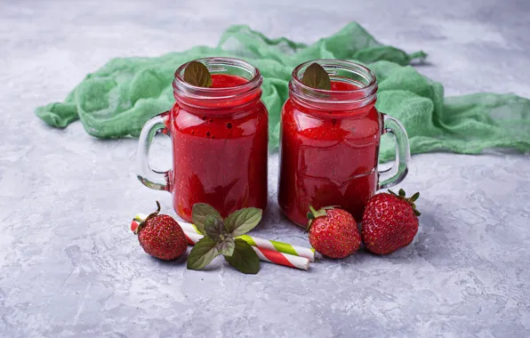 Picture berries, food, strawberry, mug, drink, smoothies