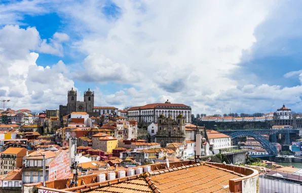 The sky, the city, Portugal, Porto, Port
