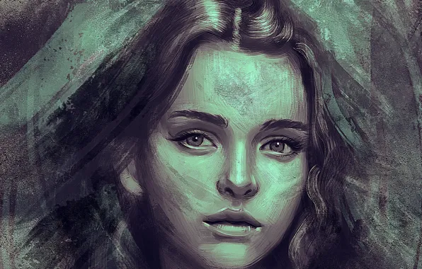 Picture eyes, look, girl, face, portrait, art