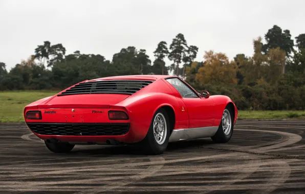 Red, Auto, Lamborghini, Retro, Machine, 1969, Car, Supercar