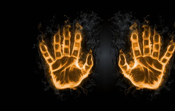 Fire, art, palm, imprint, fingers