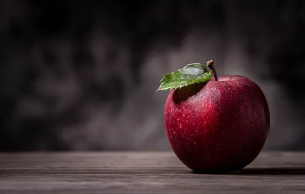 The dark background, red, Board, Apple, still life