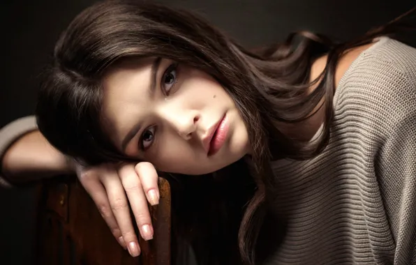 Picture makeup, sponge, the beauty, Sasha, brown-eyed, Alexander Elichev