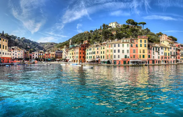 Sea, building, Italy, Italy, The Ligurian sea, Portofino, Portofino, Liguria