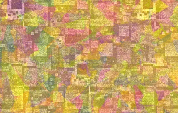 Yellow, abstraction, background, pink, graphics, squares, geometry, composition