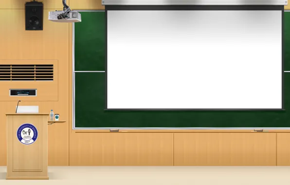 Screen, classroom, university, lecture desk, lecture hall, beam projector