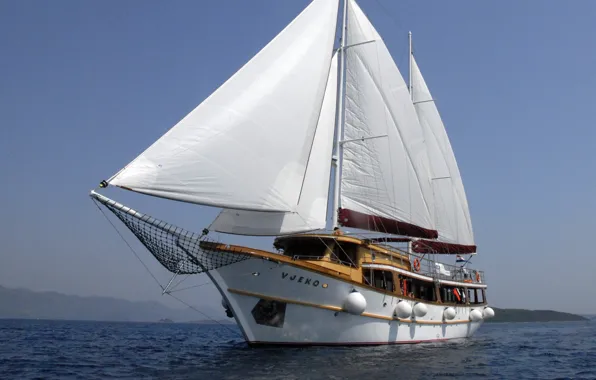 Sea, ship, sailboat, sails, Croatia, Adriatica, mast, Motor Yacht Vjeko