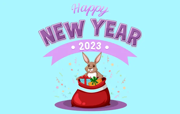 Red, pose, grey, the inscription, figure, graphics, hare, rabbit