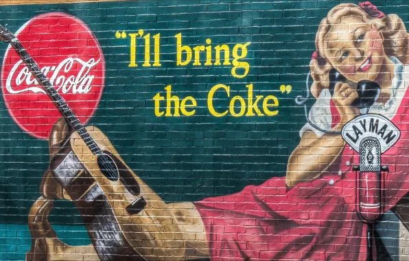 Graffiti, Coca-Cola, Wall, brand