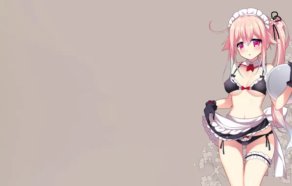 Girl, sexy, lingerie, pantsu, bra, cleavage, panties, pink hair