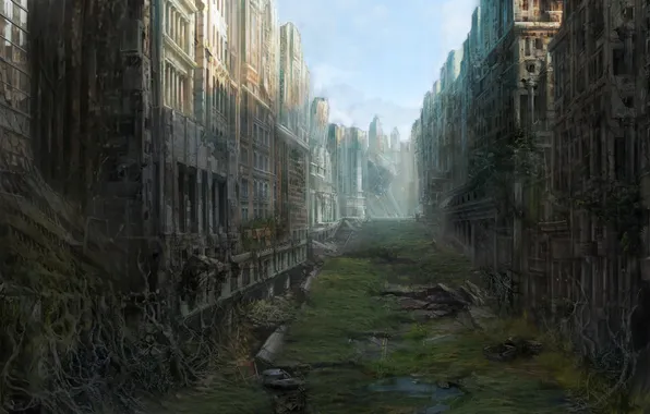 Picture the city, art, ruins, abandonment, postapocalyptic