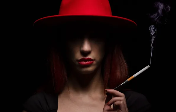 Girl, portrait, cigarette