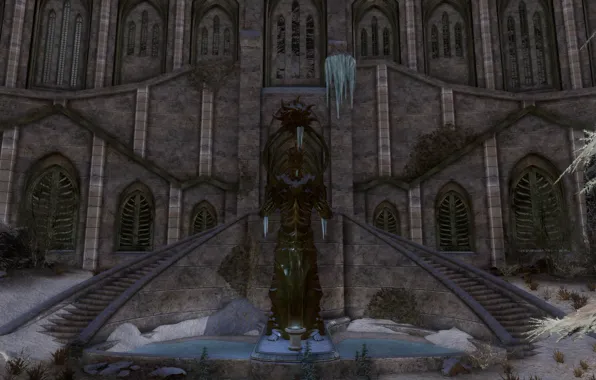 Lost, game, Temple, skyrim, statue, ruin