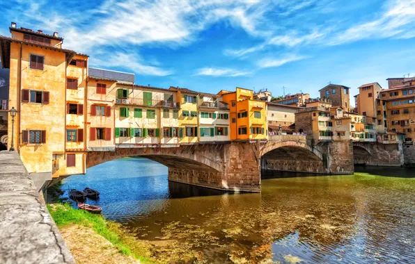 Picture beach, bridge, the city, river, the building, pier, Europe, monument