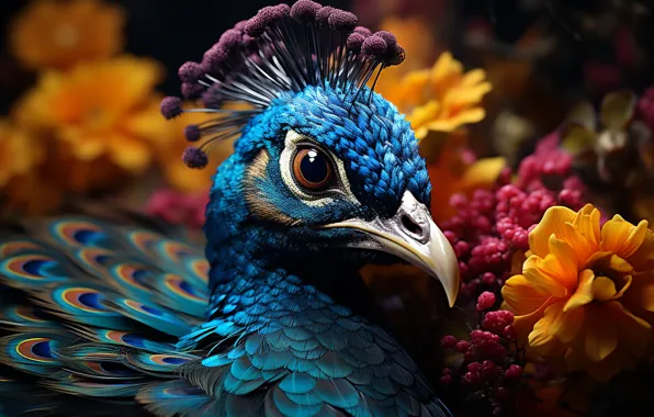 Wallpaper bird, peacock, background for mobile and desktop, section ии ...