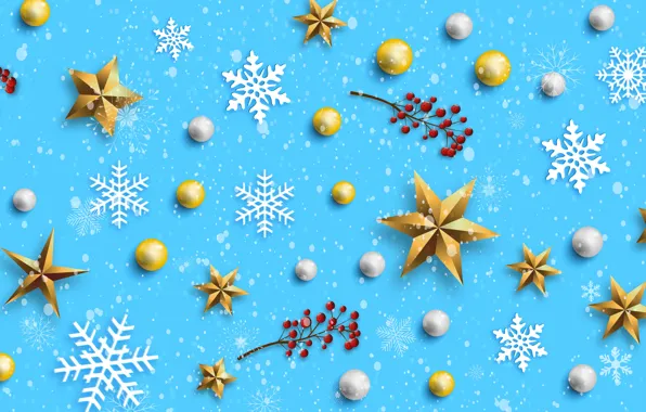 Picture winter, snowflakes, background, blue, Christmas, blue, winter, background