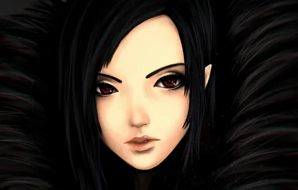 Picture girl, close-up, portrait, fur, blade and soul, jin