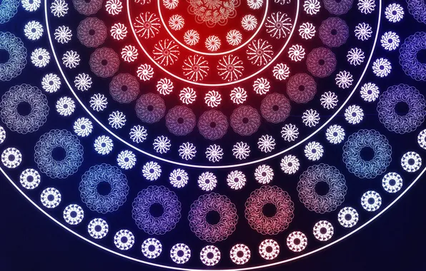 White, blue, red, pattern