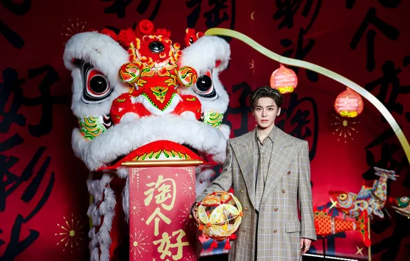 Dragon, lights, China, characters, actor, coat, Hou Ming Hao, Neo Hou