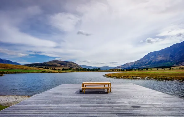 Mountains, pond, table, New Zealand, pierce, New Zealand, mountains, Queenstown