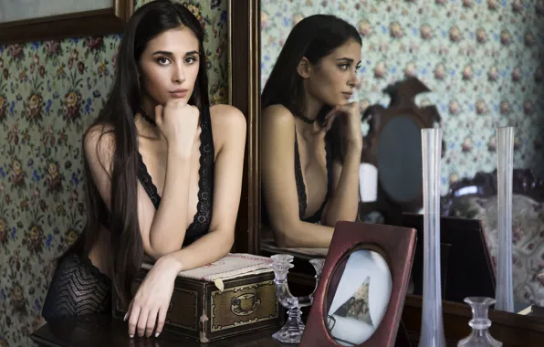 Picture look, room, brunette, cutie
