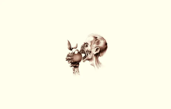 Background, Apple, bite, zombies