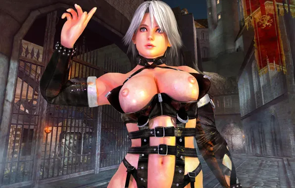 Chest, girl, white hair, Christie, Dead or Alive, Tecmo