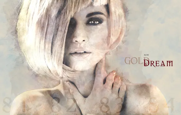 Girl, haircut, art, blonde