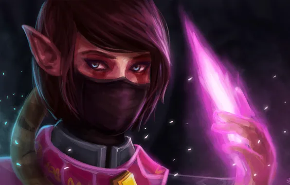 Picture girl, magic, art, blue eyes, Dota 2, Lana, Templar Assassin, jeffuf