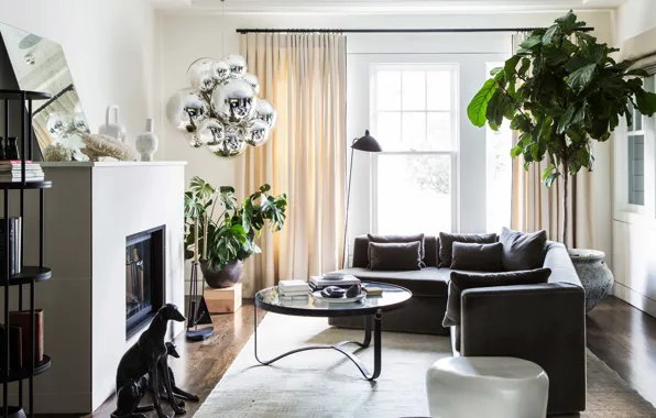 Download wallpaper design, interior, fireplace, living room, section ...