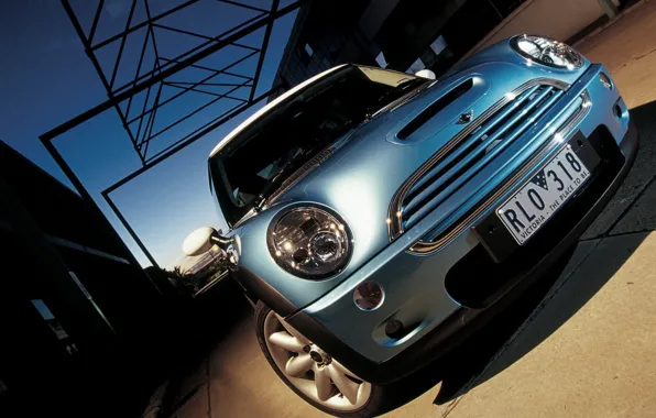 Blue, Machine, Bumper, Day, Lights, Mini Cooper, Room, Before