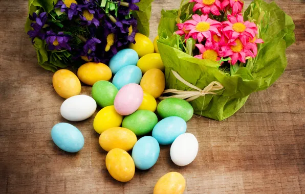 Flowers, holiday, eggs, Easter