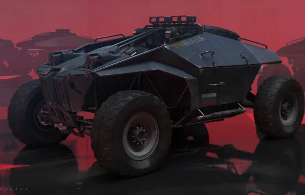 Machine, reflection, transport, driver, Russian Military Buggy