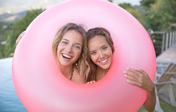 Happy, smile, ring, models, floater, cute, Clover, outdoor