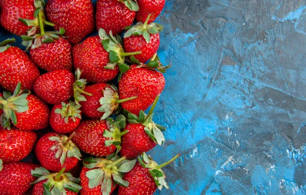 Berries, strawberry, blue background
