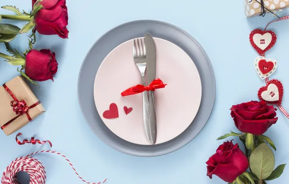 Flowers, gift, roses, red, red, love, heart, flowers