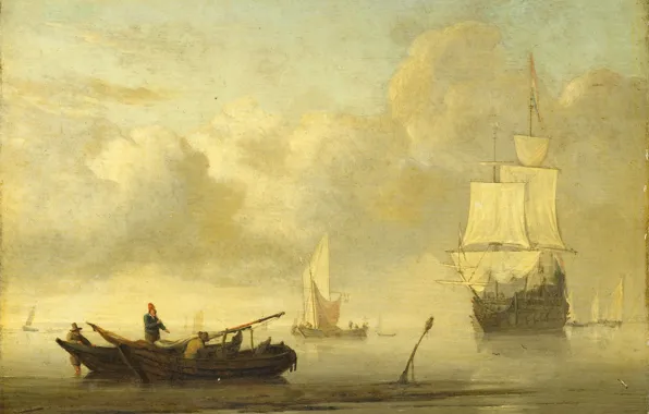 Picture oil, picture, Willem van de Velde the Younger, Willem van de Velde II, 1707, Ships …