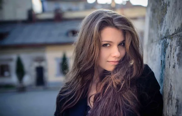 City, long hair, woman, street, mood, lighting, natural