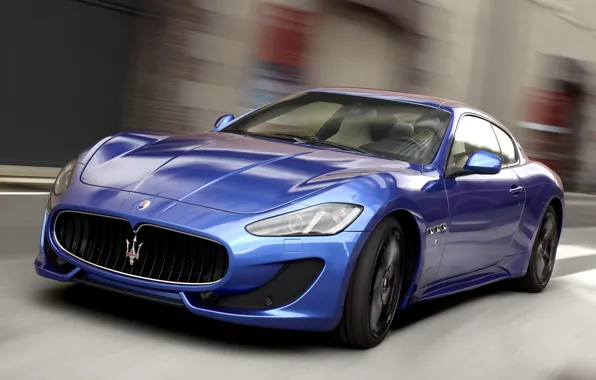 Maserati, Road, Blue, Sport, Machine, Movement, Machine, Maserati