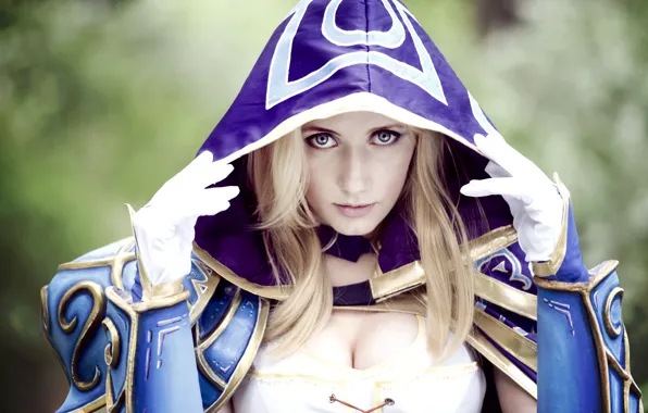 Look, girl, the game, hood, armor, cosplay
