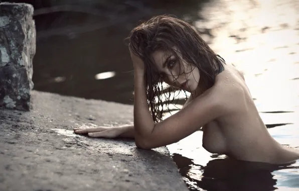 Chest, look, girl, model, body, figure, beautiful, Nastya