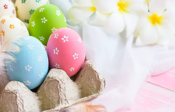 Flowers, eggs, Easter, flowers, spring, Easter, eggs, decoration