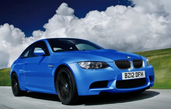 Picture clouds, blue, bmw, in motion, coupe, 500, limited edition