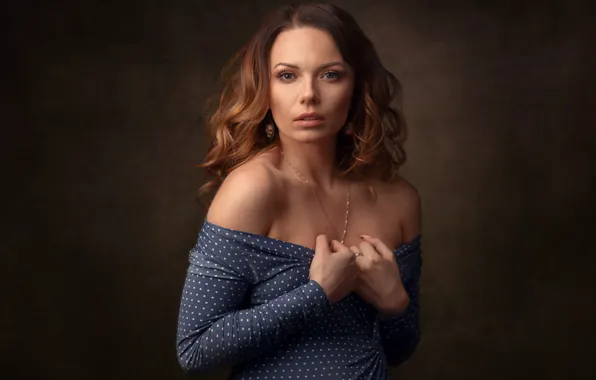 Girl, model, portrait, red, sexy, the beauty, Olga, studio