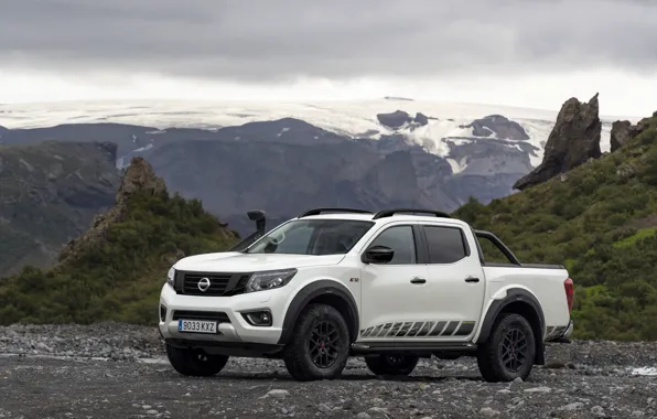 Picture white, hills, Nissan, pickup, Navara, 2020, Off Roader AT32