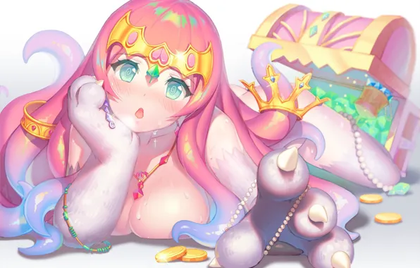 Kawaii, gold, ass, monster, boobs, big, breast, anime