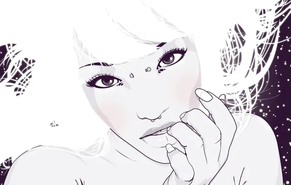 Picture white, girl, Vector